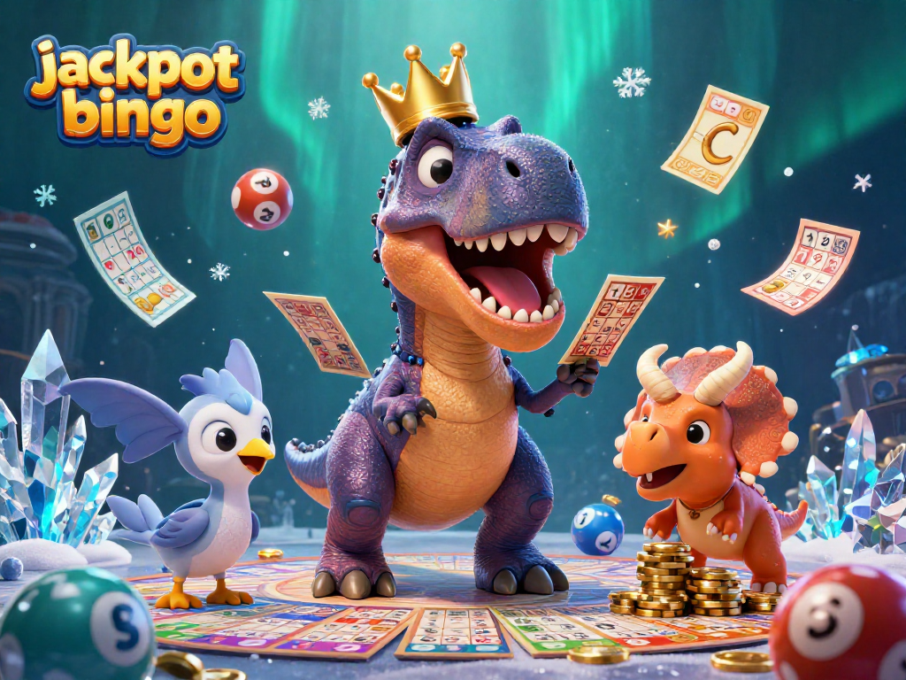 Experience jackpot bingo excitement with colorful cards and dynamic characters in a thrilling scene.