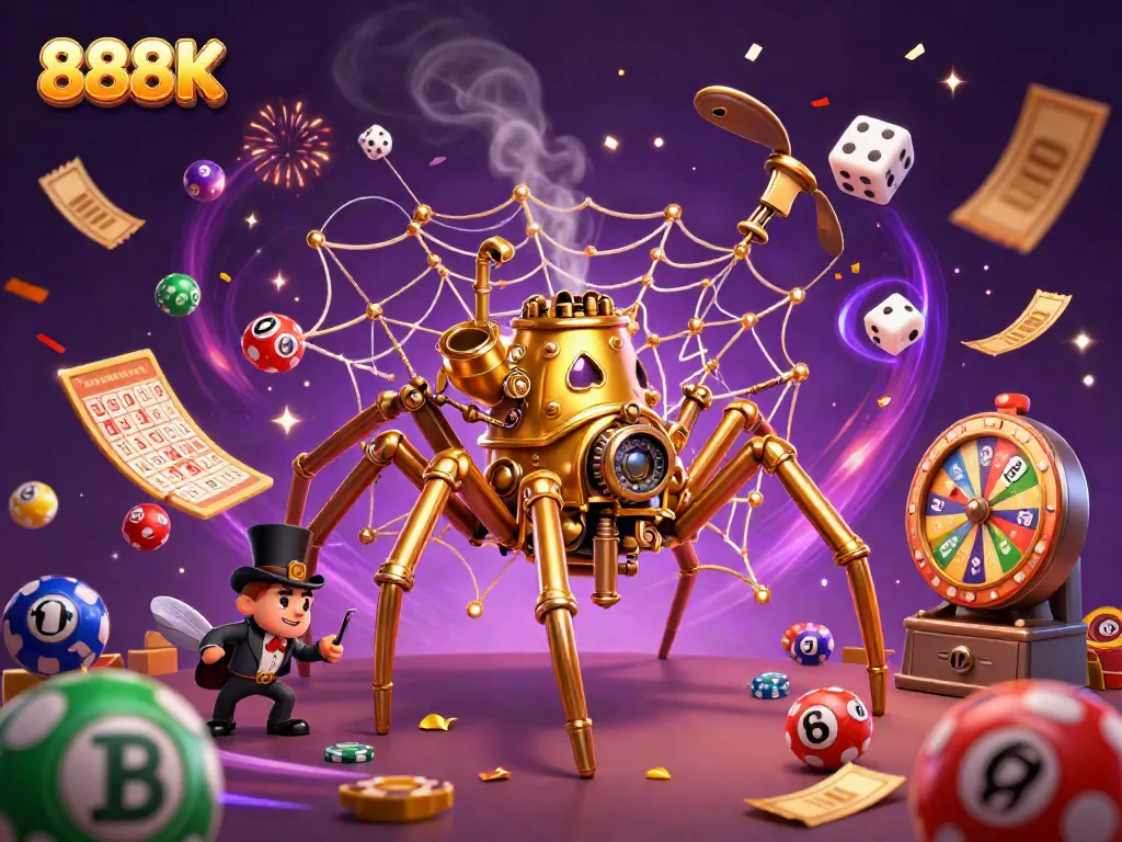 Experience the thrill of 888K gaming with dynamic lottery elements and captivating characters.