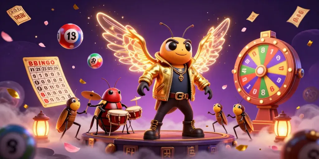 Engage with DK88's vibrant casino scene featuring a rockstar, dynamic games, and colorful elements.