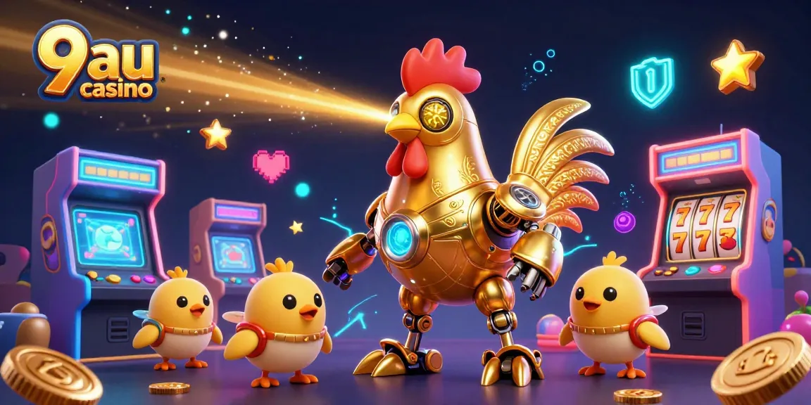 Experience the thrill at 9au casino with vibrant characters and engaging game elements in a dynamic scene.