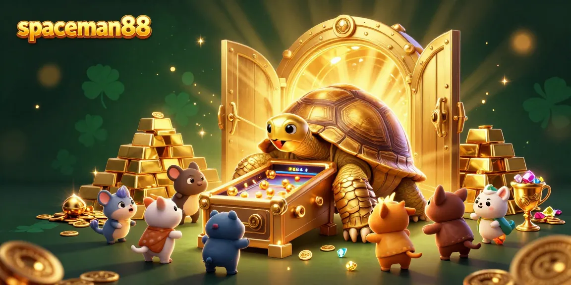 Experience thrilling gameplay with spaceman88 amidst a rich casino scene filled with treasures.