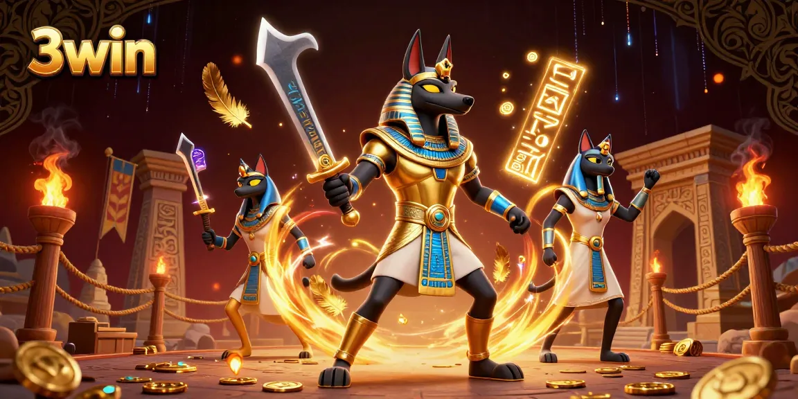 Experience thrilling action with 3win as Anubis and Bastet conquer the casino world.