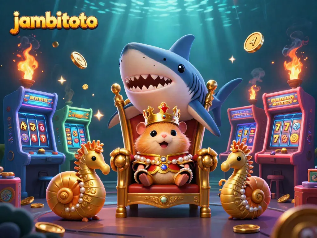 Engage with jambitoto's vibrant gaming scene featuring a hamster king with gaming elements.