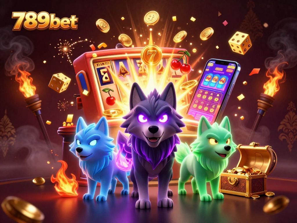 Engage in thrilling gameplay at 789bet with a dramatic illustration depicting a casino scene alive with excitement and rewards.