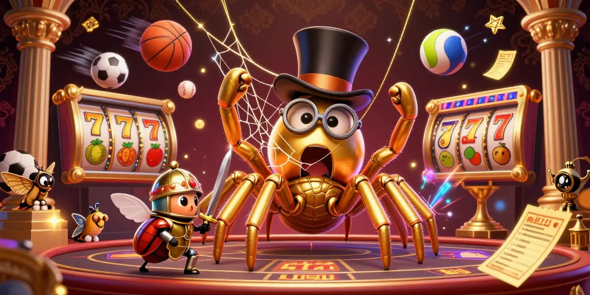 Experience thrilling gaming with QS88, featuring a golden tarantula and beetle knight in a vibrant casino setting.