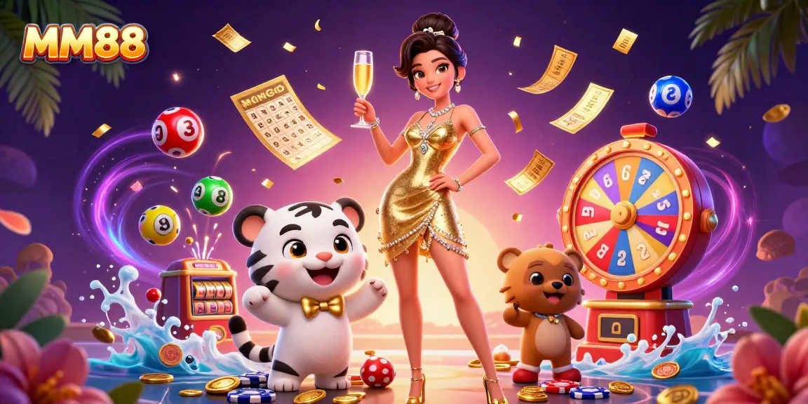 Experience thrilling entertainment at MM88 with lively lottery games and vibrant casino elements.