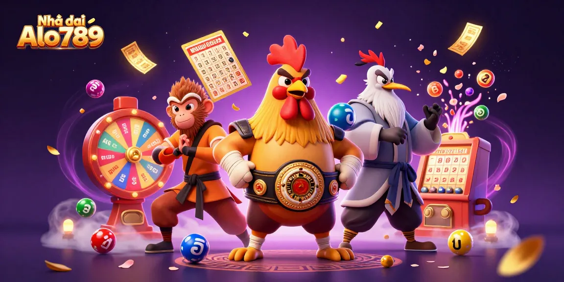 Experience the excitement of betting at Nhà cái Alo789 with dynamic characters and vibrant gambling elements in 3D.
