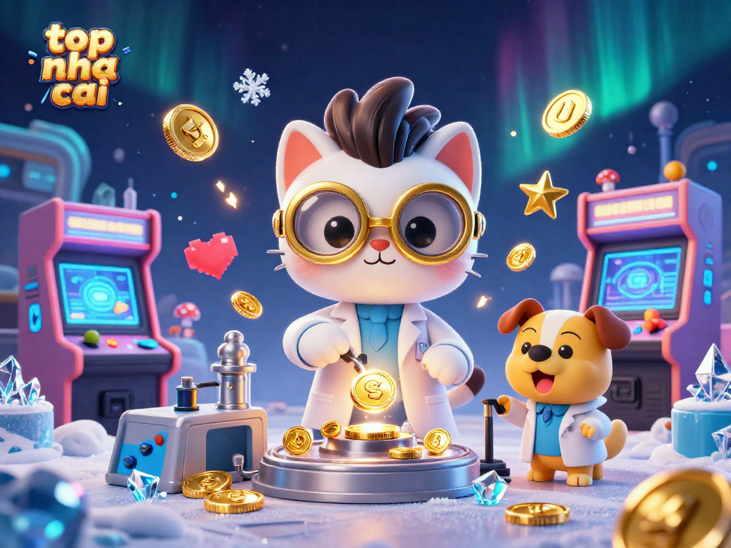 Engage with top nha cai through vibrant 3D illustration celebrating casino gaming excitement.