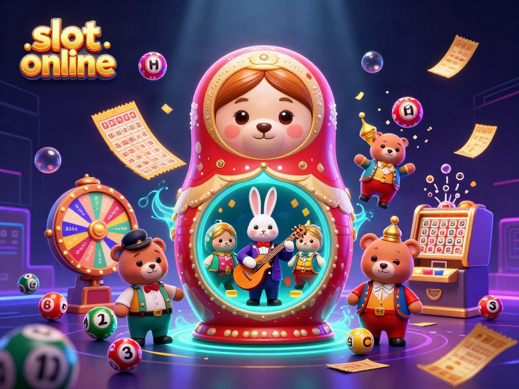 Experience thrilling slot online games with vibrant illustrations of animated casino scenes.