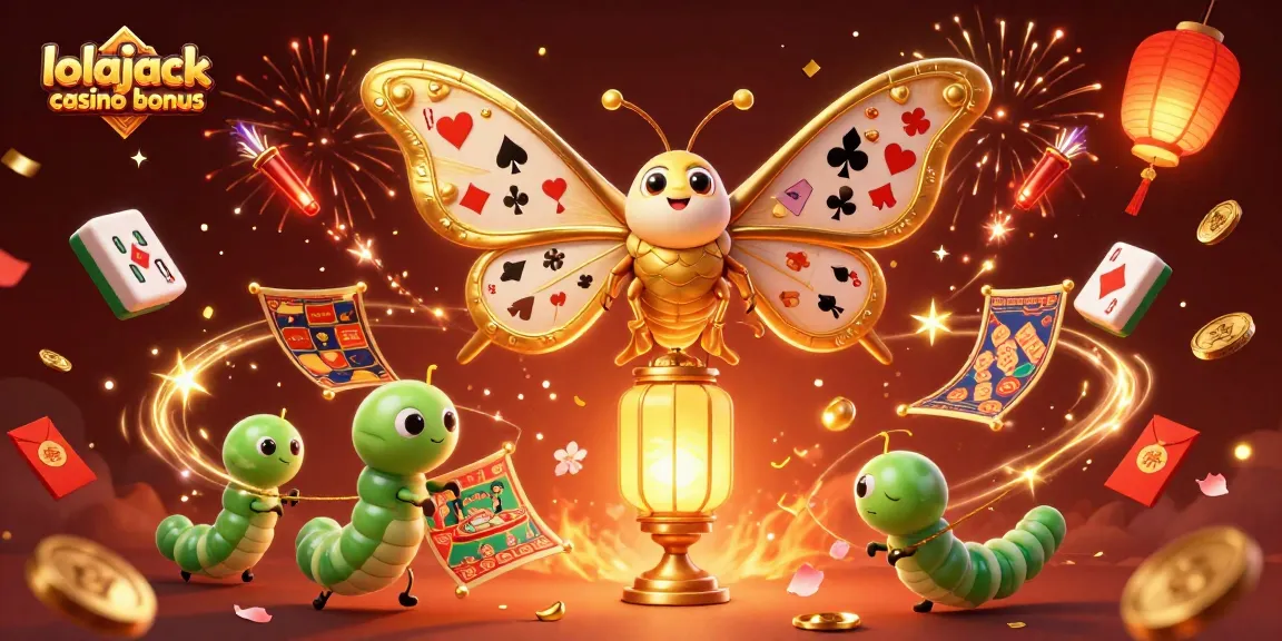 Experience the excitement of the lolajack casino bonus with vibrant 3D casino elements and characters.