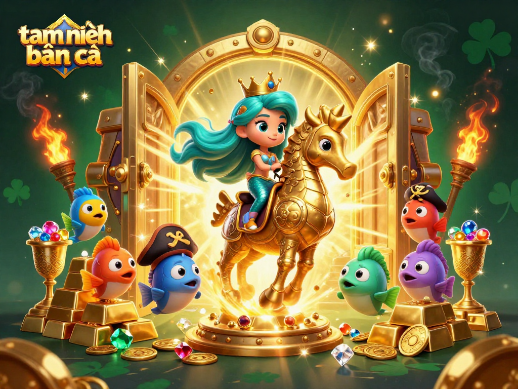 Engage in thrilling adventures with "tam tiên bắn cá" in this vibrant underwater treasure scene.