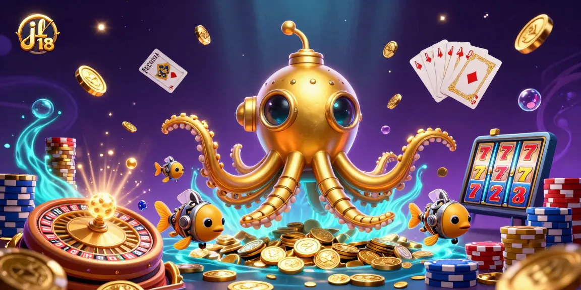 Experience the thrilling world of gambling at jl 18, featuring a vibrant underwater scene filled with gold coins and gaming elements.