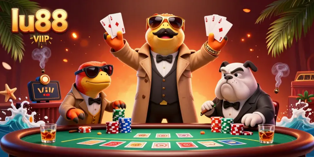 Experience the excitement of lu88 as cartoon raptors sneak into a VIP casino.