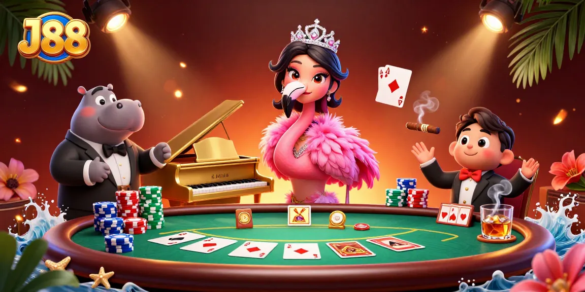 Experience the vibrant world of J88 casino with a fun and interactive gaming scene.