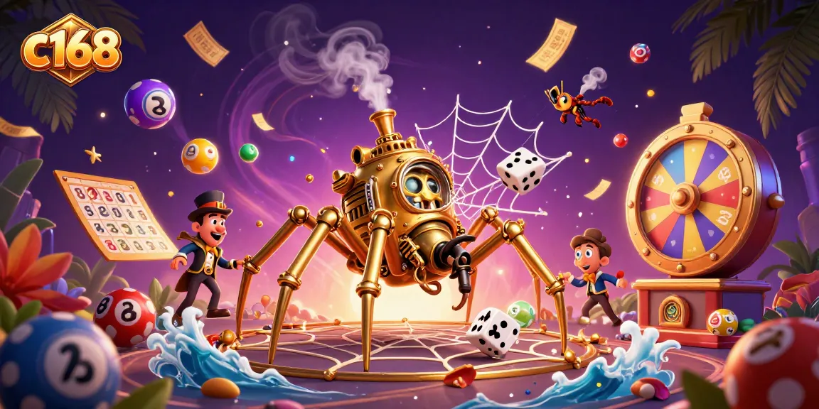 Experience thrilling excitement with C168, a vibrant 3D steampunk scene showcasing captivating gambling elements.