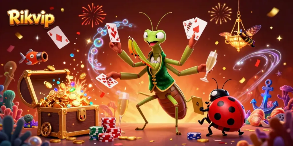 Engage with exciting moments at Rikvip's vibrant online casino featuring dazzling characters and games.