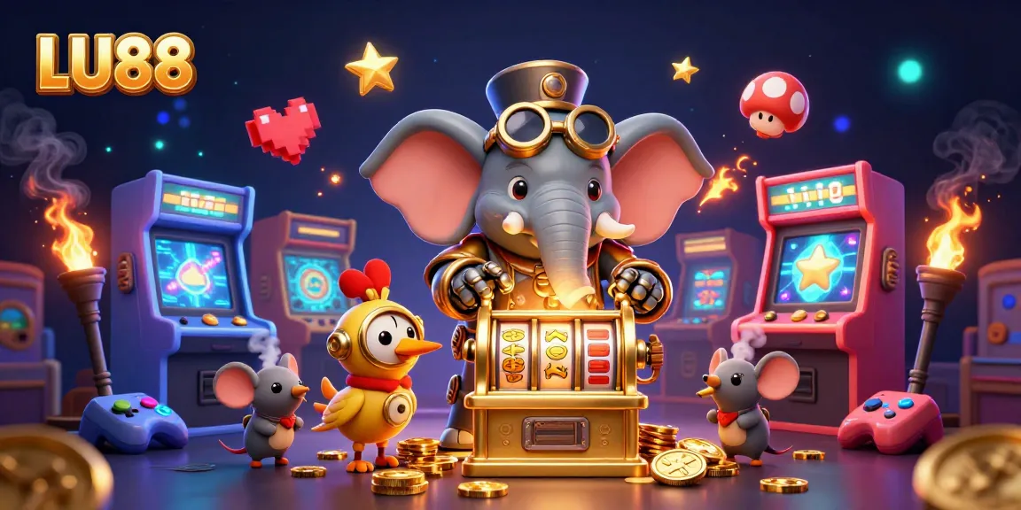 Play LU88's exciting slot machines and games with the charming steampunk elephant engineer.