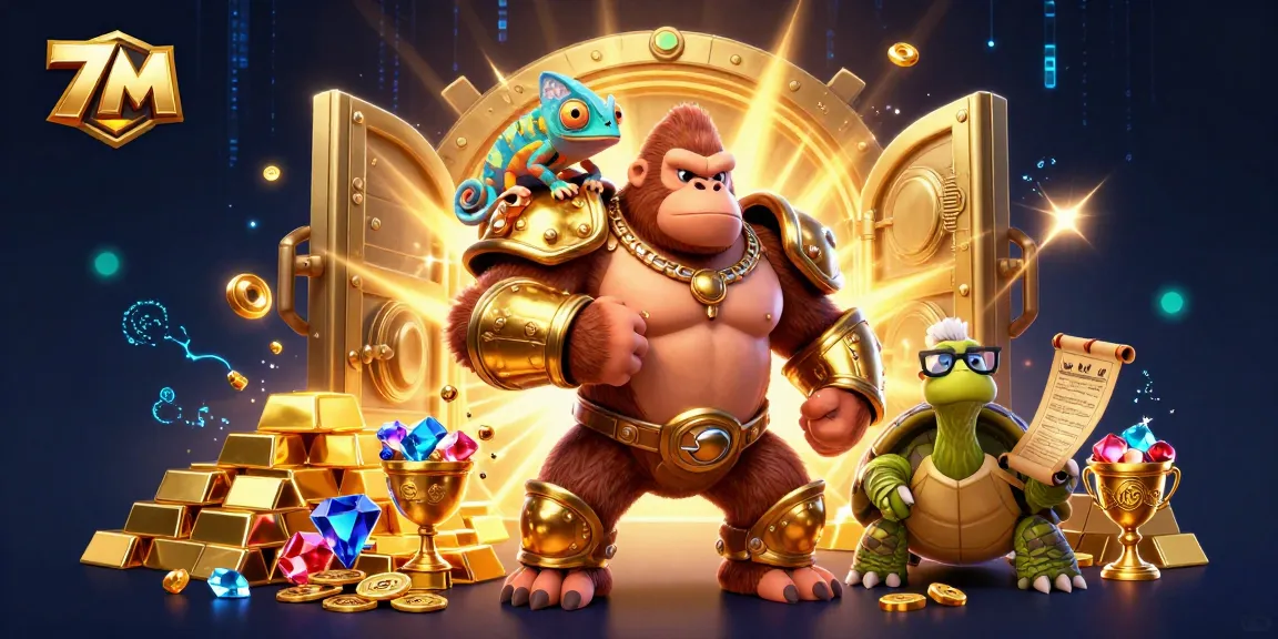Engage with 7M's thrilling casino adventure featuring dynamic characters and vibrant gambling elements.