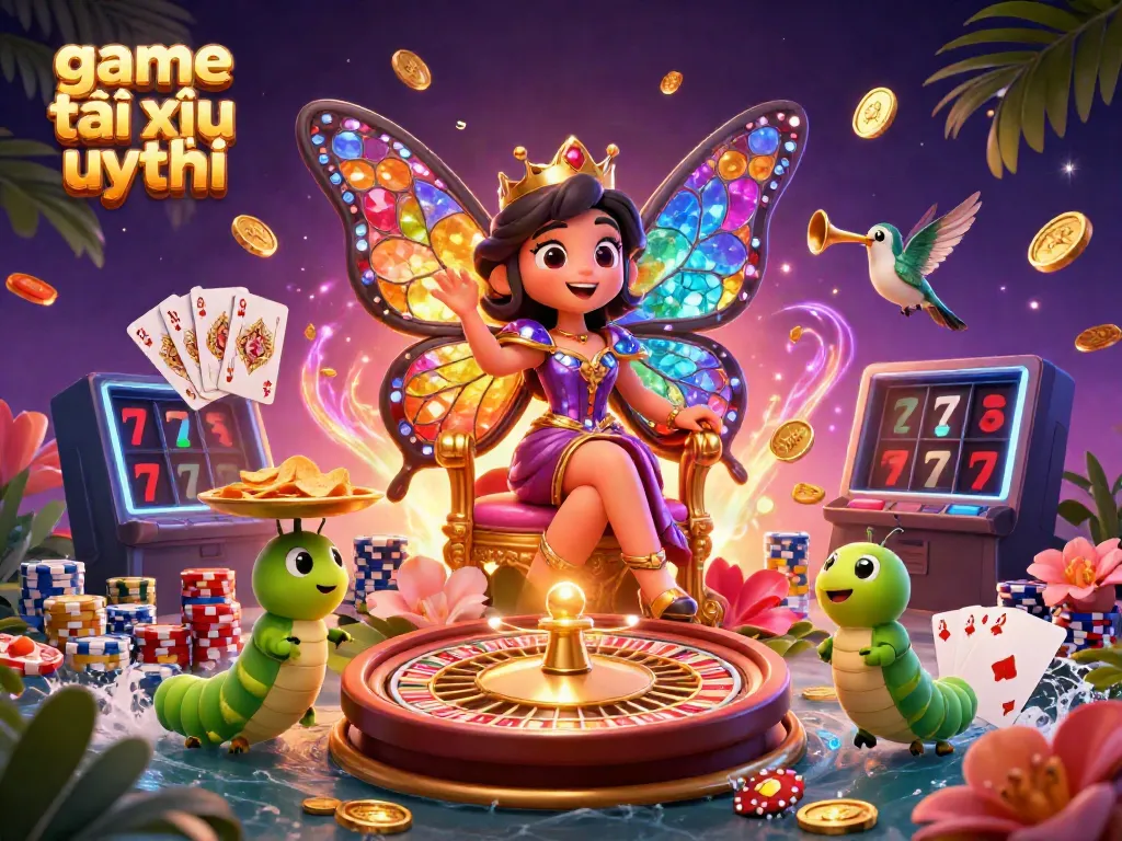 Experience the vibrant game tài xỉu uy tín with queen and colorful casino elements in a rich 3D scene.