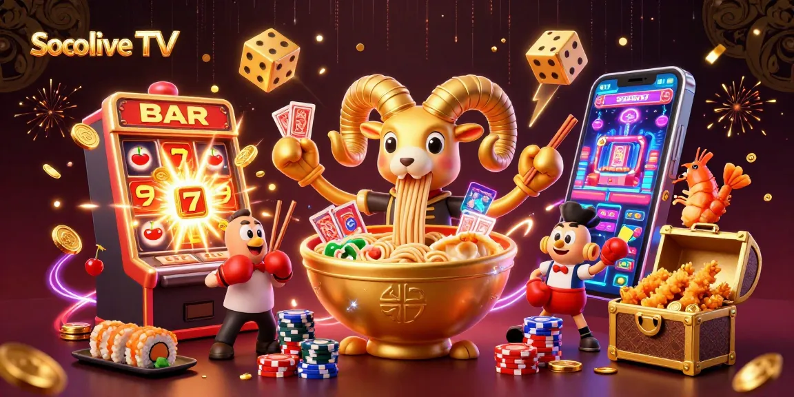 Socolive TV engages players with vibrant 3D gaming visuals featuring cartoon characters, exciting jackpots, and dynamic elements.