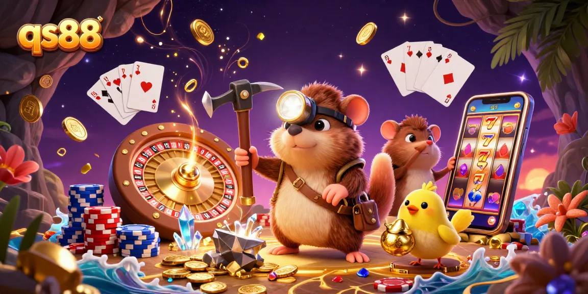 Win big with qs88 as a treasure hunter mole uncovers gems in a vibrant casino world.