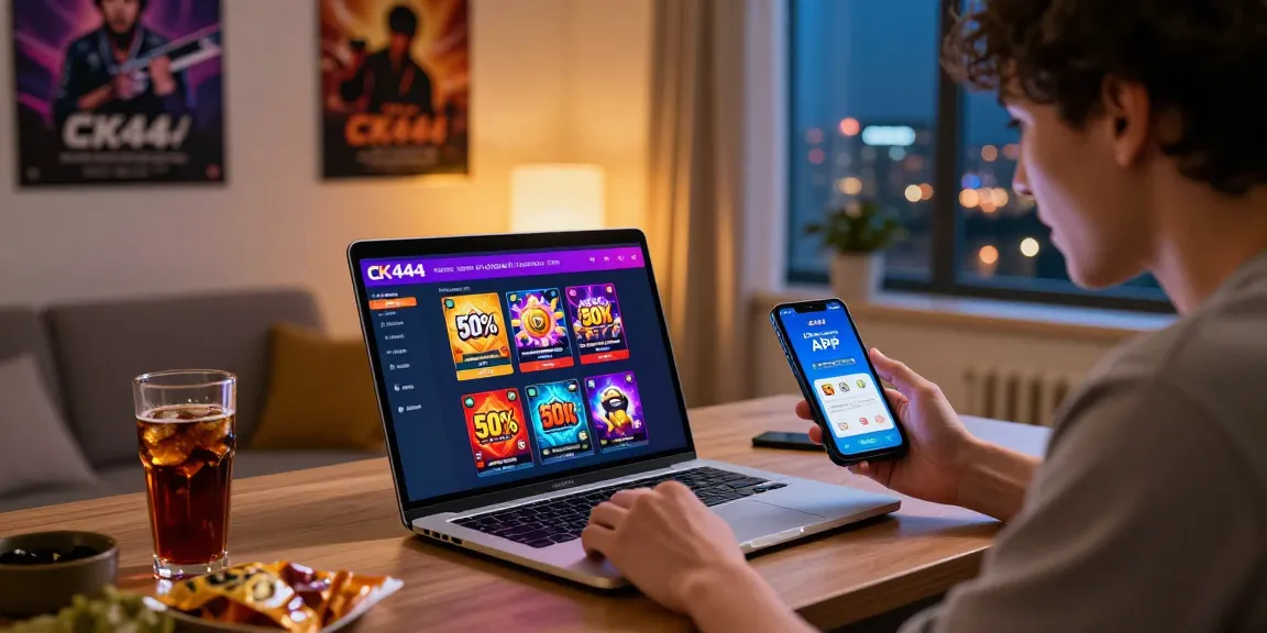 Engaged user betting on CK444 app showcasing vibrant gaming atmosphere with mobile interface and bonus offers.