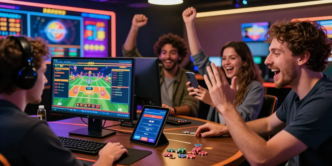 Players immersed in dynamic BL555 online betting experience, featuring casino games and sports betting.