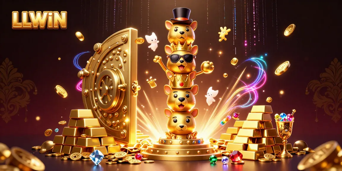 Experience thrilling action with LLWIN's vibrant casino world, filled with golden treasures and animated characters.