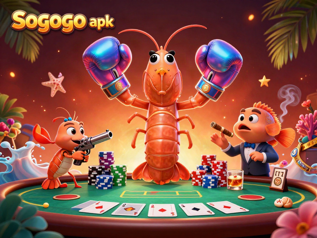 Join the excitement with Sogogo apk as 3D characters battle at a vibrant poker showdown!