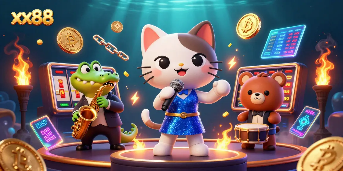 Engage with the vibrant performance at xx88 casino featuring lively characters and slot games.