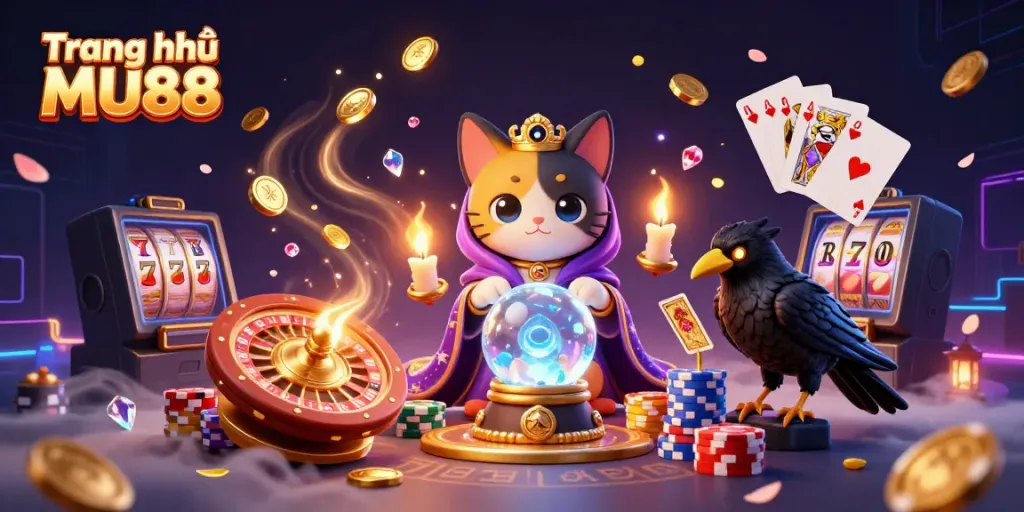 Spin the slots and reveal jackpots at Trang chủ MU88 with vibrant casino elements.