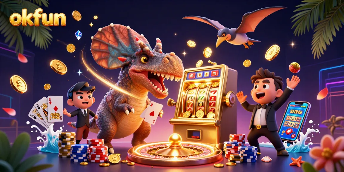 Experience thrilling jackpots at okfun with a dynamic casino adventure featuring prehistoric characters.