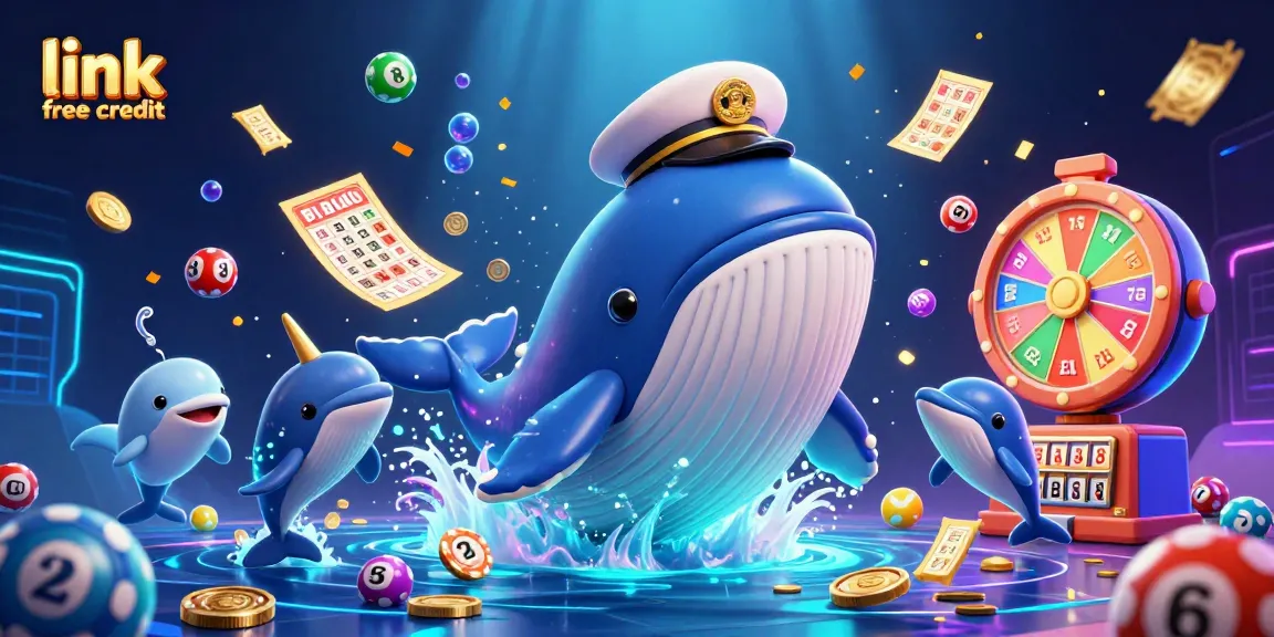 Experience link free credit opportunities with a vibrant 3D illustration showcasing exciting casino elements.