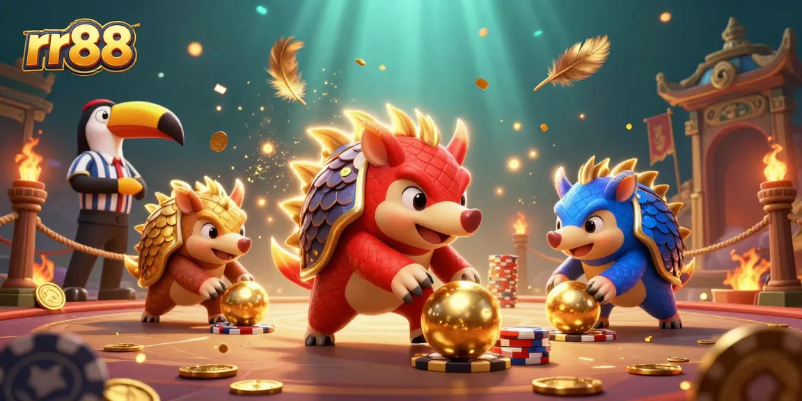 rr88 competitors collide in a thrilling casino showdown with pangolins, chips, and vibrant graphics