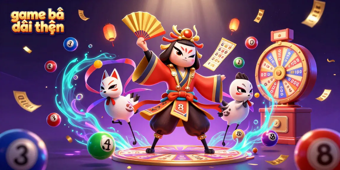 Engaging scene of game bài đổi thưởng, featuring colorful lottery elements and traditional characters.