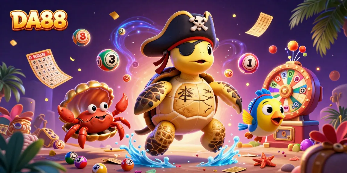 Engage with DA88 in an exciting world of vibrant lottery balls and dynamic casino elements.
