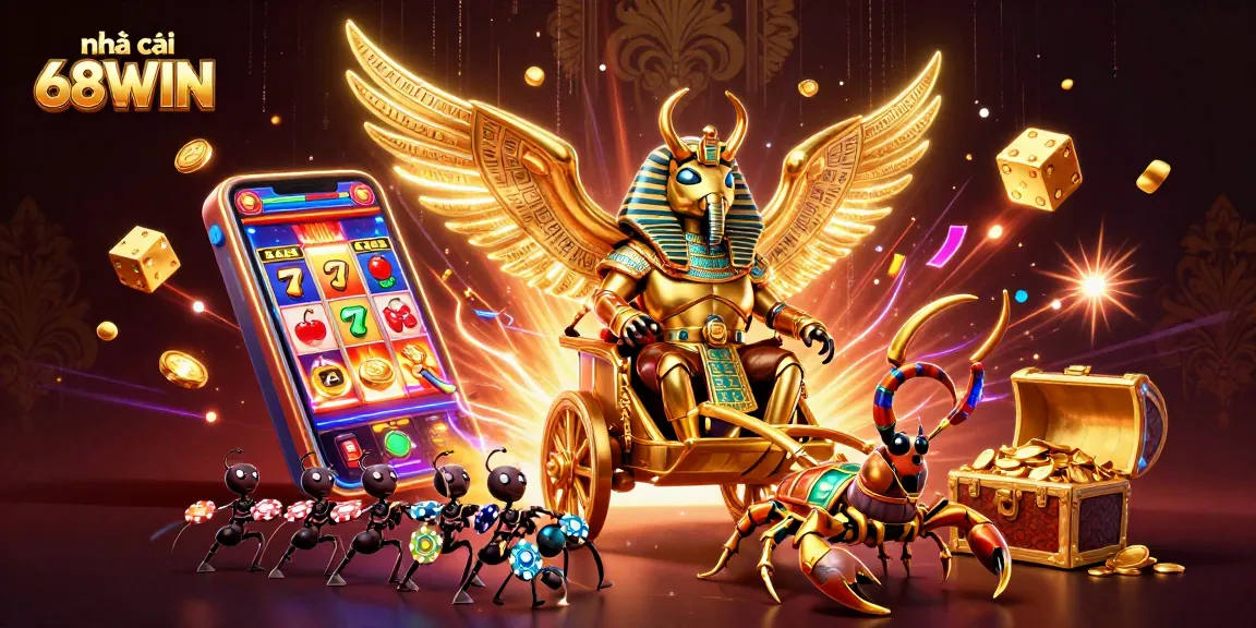 Play at nhà cái 68WIN and experience vibrant casino gameplay with jackpot symbols and golden treasures.