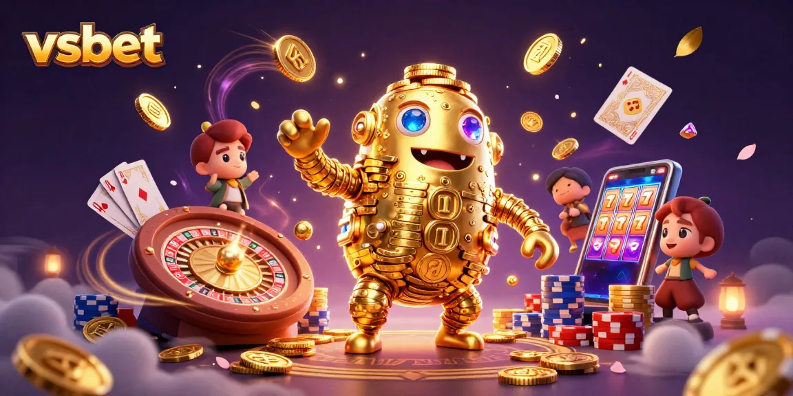 Experience thrilling gameplay with the vsbet casino featuring a dynamic golden golem and casino elements.