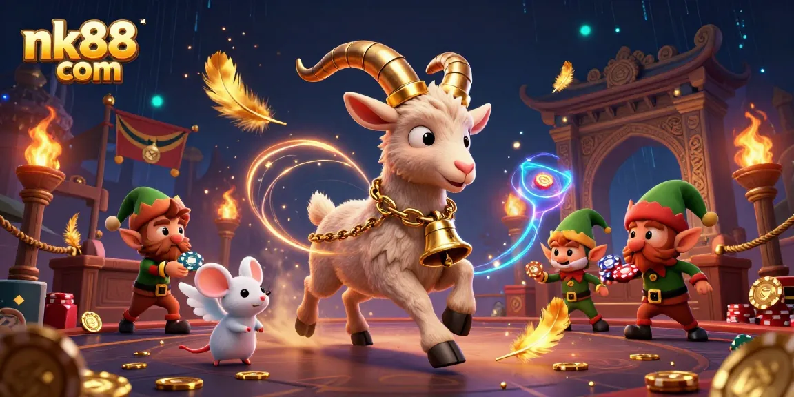 Play thrilling games at nk88 com, witnessing Krampus and fun characters in lively casino chaos.