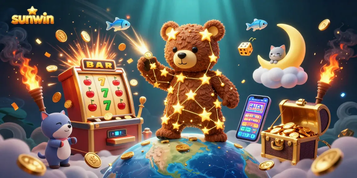 Experience the thrilling sunwin adventure with a 3D casino scene bursting with excitement and treasures.