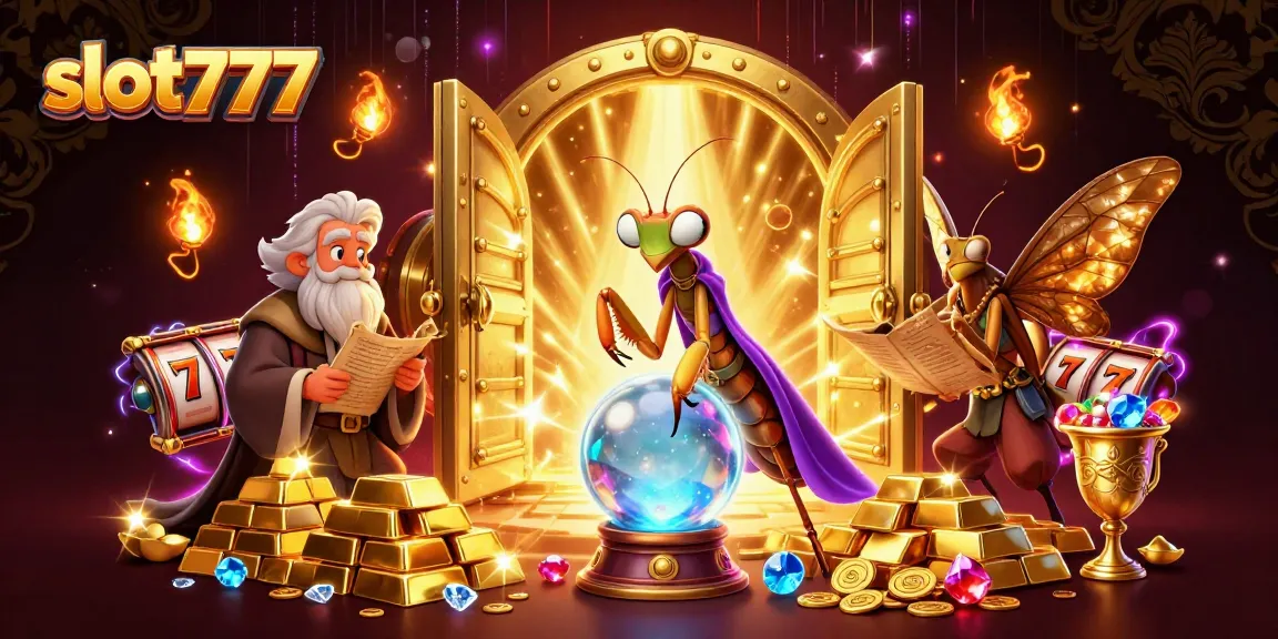 Experience the vibrant thrill of slot777 with a mystical fortune teller and shimmering treasures.