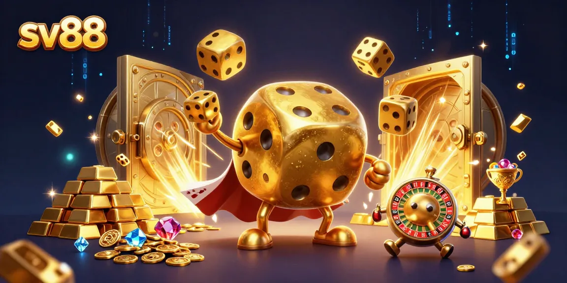Experience thrilling gaming at sv88 with dazzling golden dice and sparkling treasures.