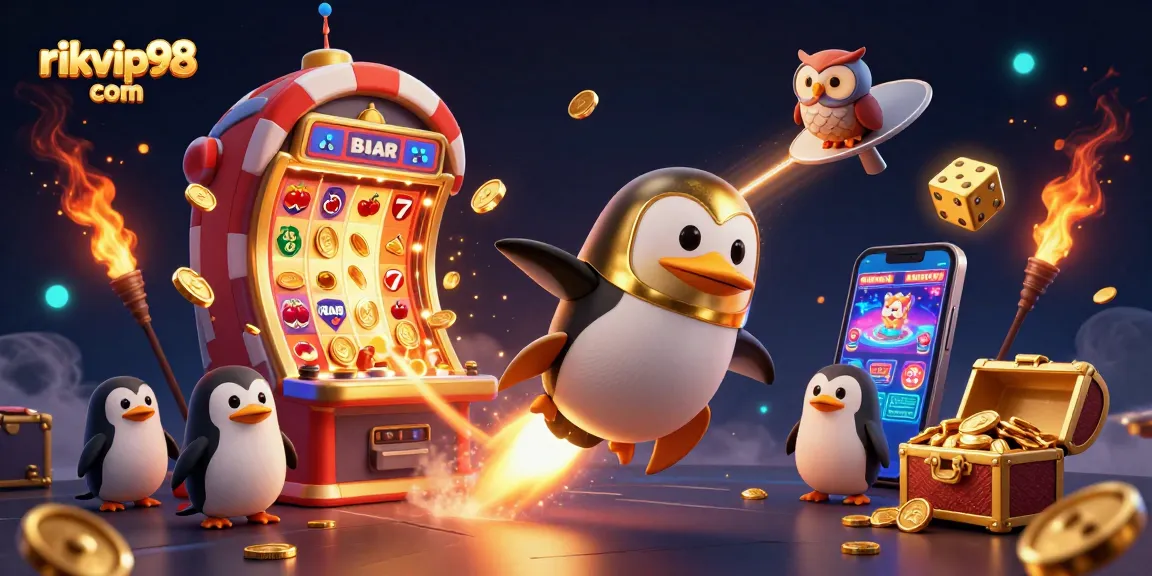Experience excitement and joy at rikvip98 com with a vibrant casino adventure illustration.
