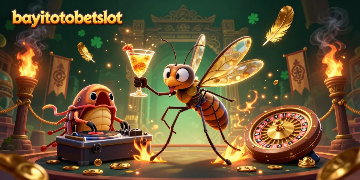 Join the exciting bayitotobetslot action with a dynamic casino scene featuring vibrant characters and rich gambling elements.