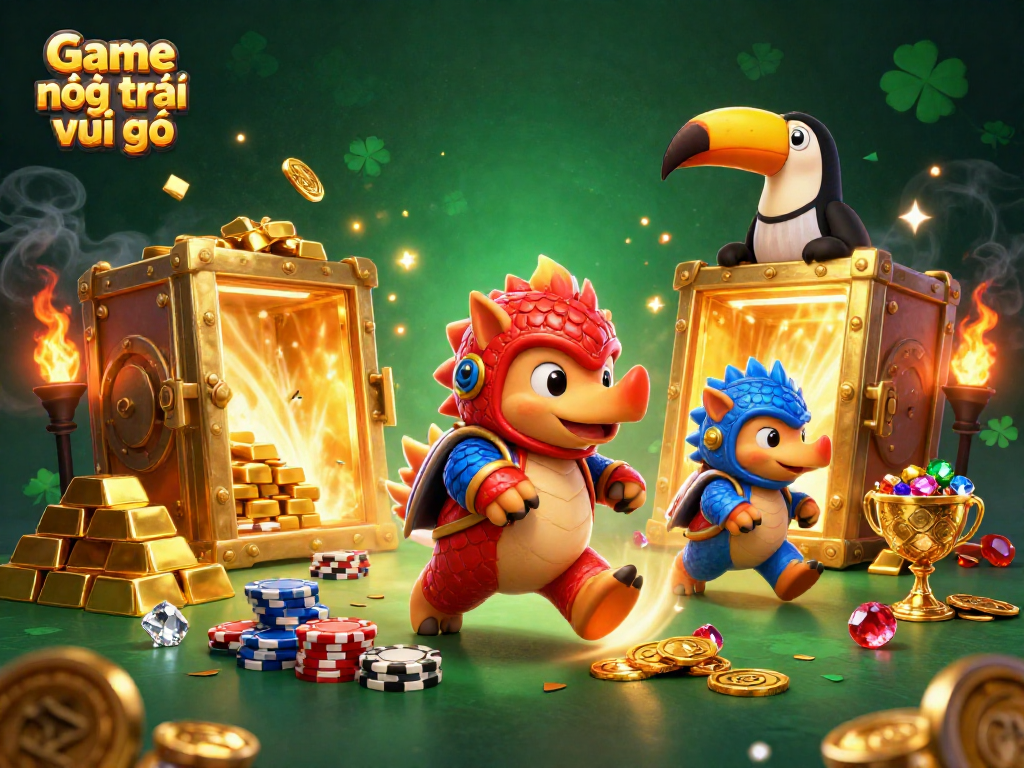 Experience the excitement of Game nông trại vui vẻ as rival pangolins bowl through poker chips in a dazzling casino setting.