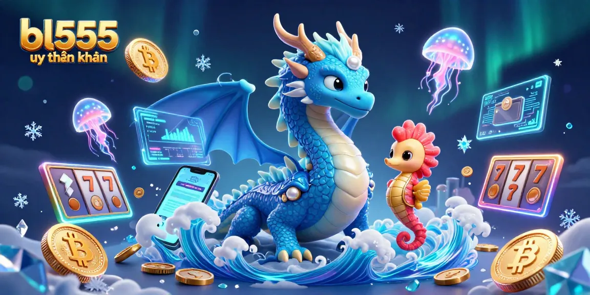 Engage with bl555 uy tín không as you spin slot reels with a majestic water dragon and a coral knight.