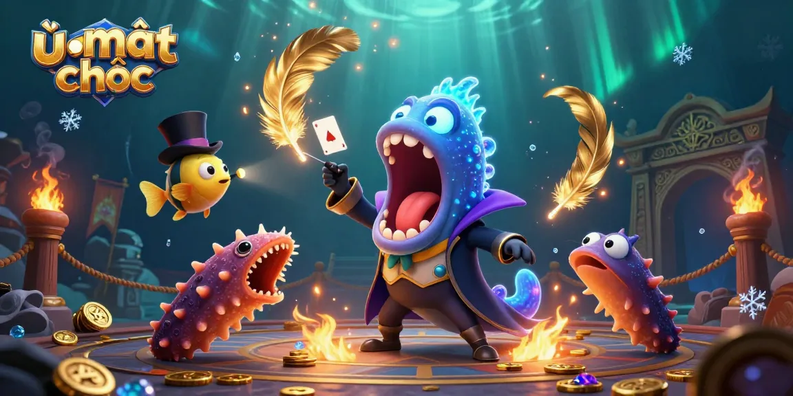 Experience the thrilling world of ù mạt chược as a bioluminescent eel performs magic and gambles under the sea.