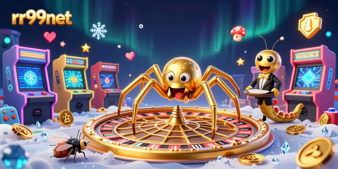 Spinning bets with rr99net's golden roulette wheel, a fly nervously engages in a vibrant game scene.