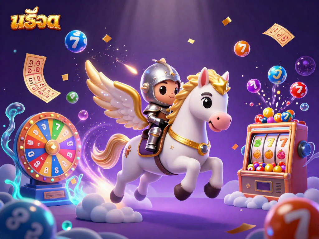Spin the reels and win big with สล็อต in this vibrant casino illustration featuring a horse and knight.