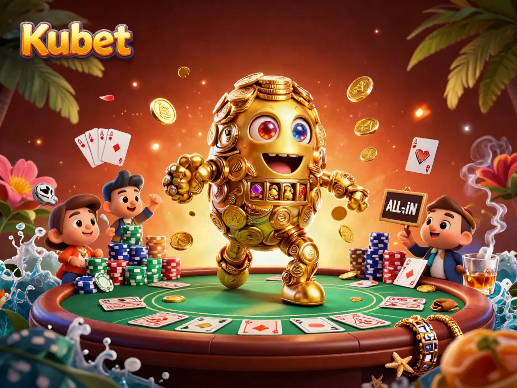 Kubet offers an exciting gaming experience with a golden golem and rich poker elements.